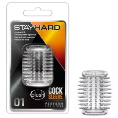   Stay Hard - pikkade ogadega peeniserõngas, peenisekate (läbipaistev)