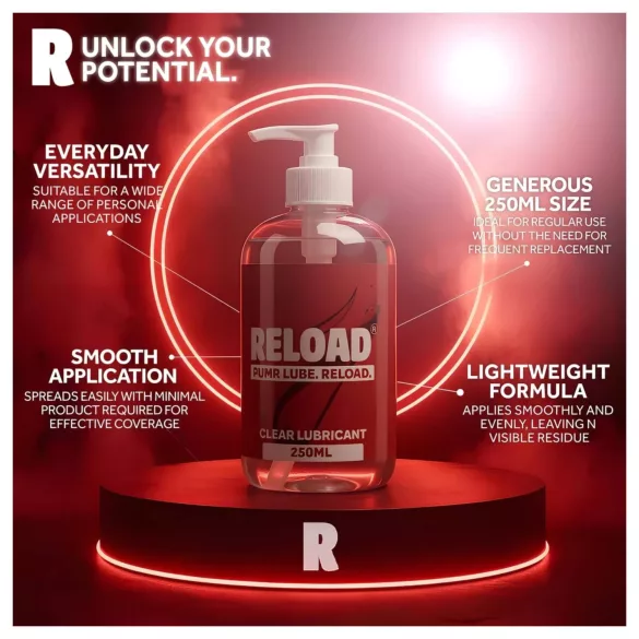 Reload - läbipaistev veepõhine libesti pump-pudelis (250 ml)