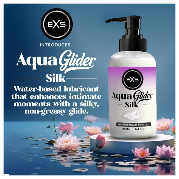 EXS AquaGlider Silk - siidjas veepõhine libesti pumbaga pudelis (250 ml)