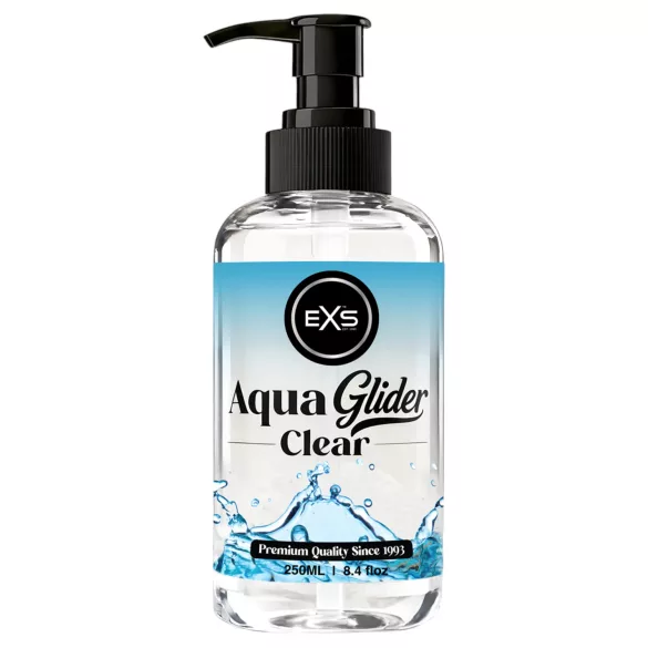 EXS AquaGlider Clear - läbipaistev veepõhine libesti pumbaga pudelis (250 ml)