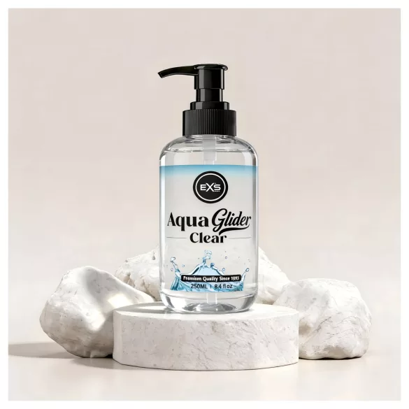 EXS AquaGlider Clear - läbipaistev veepõhine libesti pumbaga pudelis (250 ml)