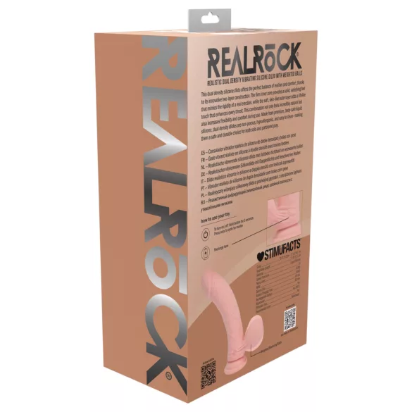 RealRock - topelttihedusega realistlik vibraator (kehat värvi) - 15 cm