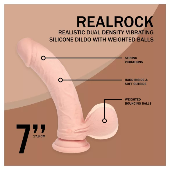 RealRock - topelttihedusega naturaalne vibraator (nahavärvi) - 18 cm