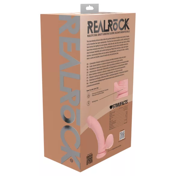 RealRock - topelttihedusega naturaalne vibraator (ihukarva) - 20 cm