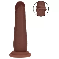   RealRock - topelttihedusega realistlik dildo (pruun) - 15,5 cm