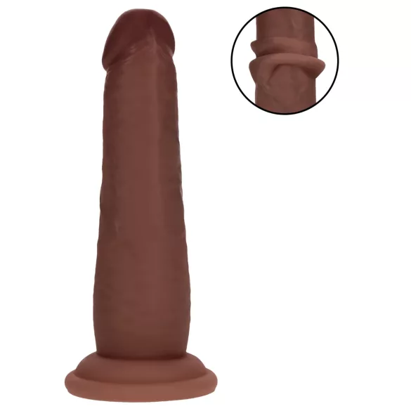 RealRock - topelttihedusega realistlik dildo (pruun) - 15,5 cm