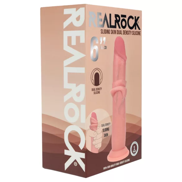 RealRock - topelttihe realistlik dildo (naha toon) - 15,5 cm