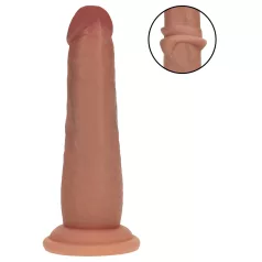   RealRock - topelttihedusega naturaalne dildo (päevitunud) - 15,5 cm