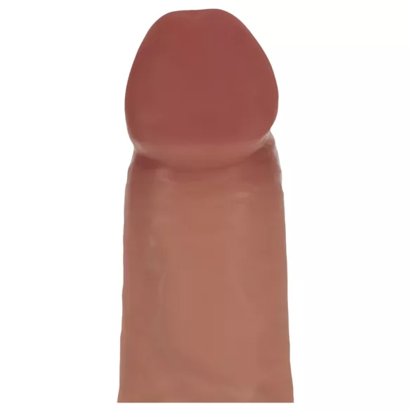 RealRock - topelttihedusega naturaalne dildo (päevitunud) - 15,5 cm