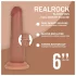 RealRock - topelttihedusega naturaalne dildo (päevitunud) - 15,5 cm