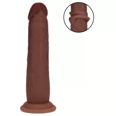 RealRock - topelttihe realistlik dildo (pruun) - 18,5 cm