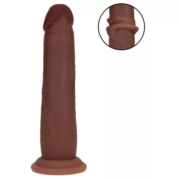 RealRock - topelttihe realistlik dildo (pruun) - 18,5 cm