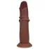 RealRock - topelttihe realistlik dildo (pruun) - 18,5 cm