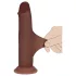 RealRock - topelttihe realistlik dildo (pruun) - 18,5 cm
