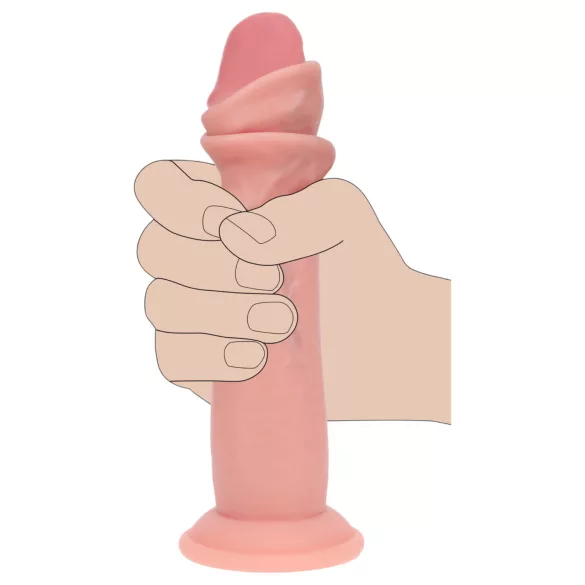 RealRock - topelttihe realistlik dildo (nahatooni) - 18,5 cm