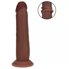   RealRock - topelttihedusega realistlik dildo (pruun) - 20,5 cm
