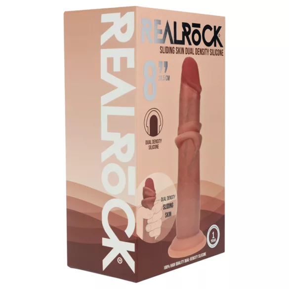 RealRock - topelttihe realistlik dildo (päevitunud) - 20,5 cm
