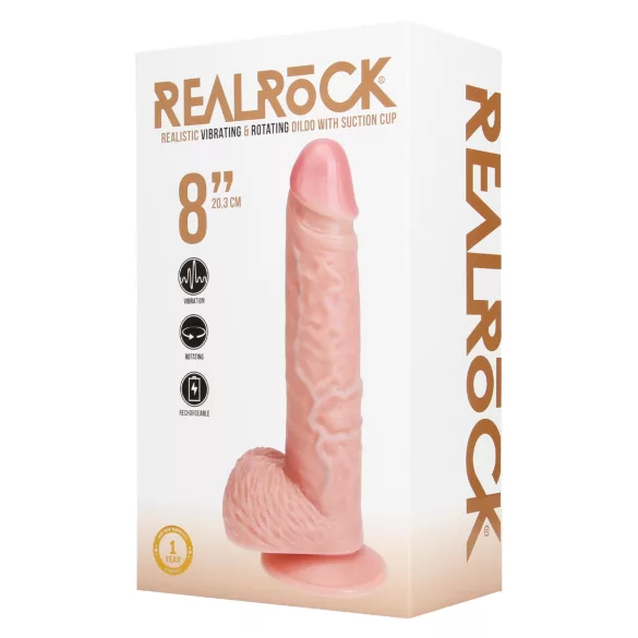 RealRock - pöörlev vibraator - naturaalne - 20,5 cm