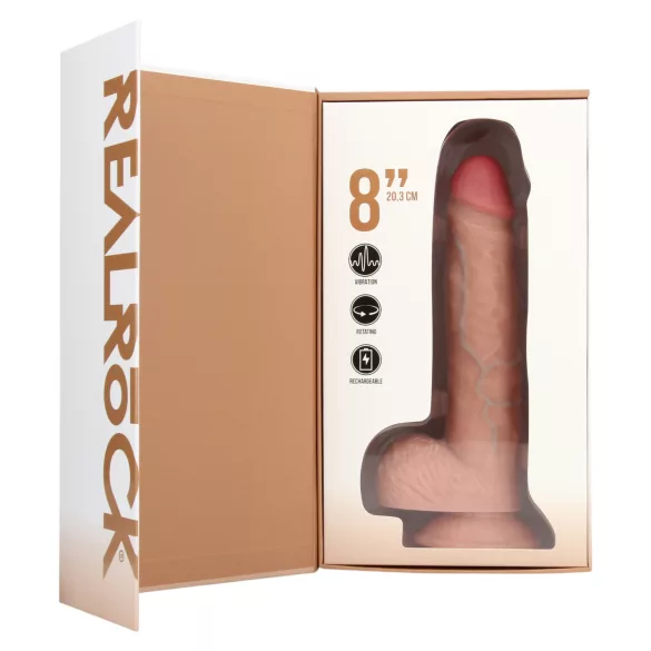 RealRock - pöörlev vibraator - naturaalne - 20,5 cm