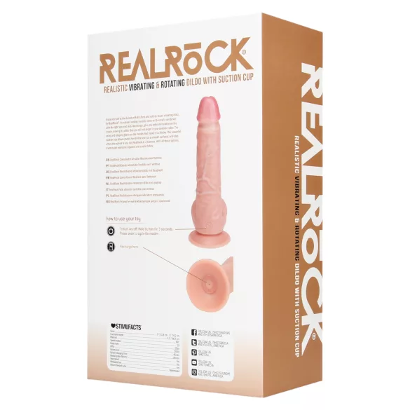 RealRock - pöörlev vibraator - naturaalne - 20,5 cm