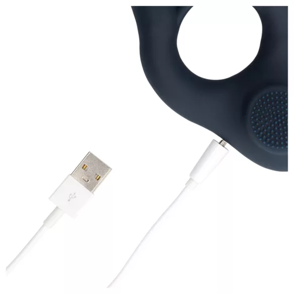 Loveline - vibreeriv peeniserõngas kliitoristimulaatoriga - hall