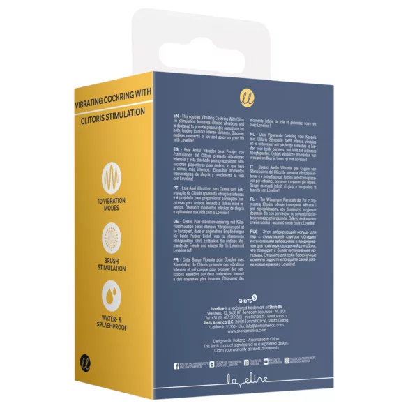 Loveline - vibreeriv peeniserõngas kliitoristimulaatoriga - hall