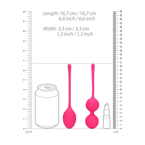 Loveline - tupekuulide komplekt - 2-osaline - roosa - raskusega