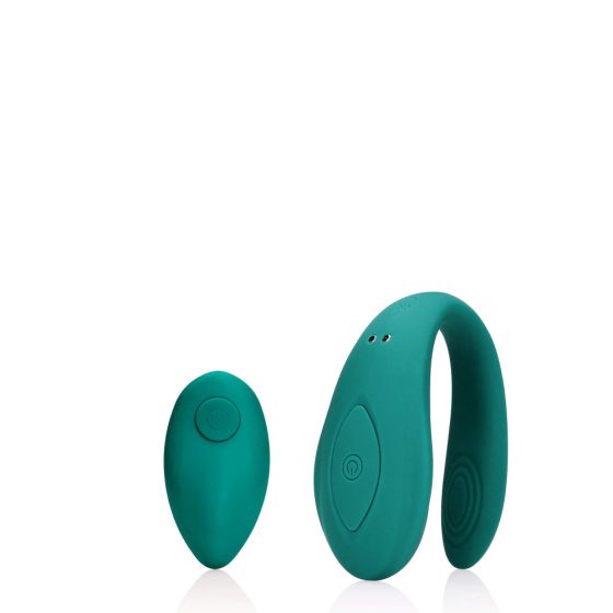 Loveline - Rechargeable, waterproof, radio-controlled vibrator (green)