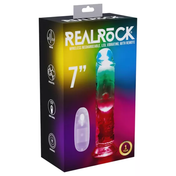 REALROCK - vibraator LED-valgusega - 15 cm
