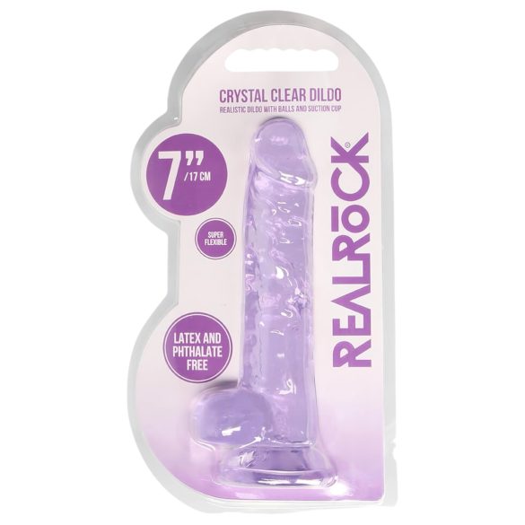 REALROCK - läbipaistev elutruu dildo - lilla (17 cm)