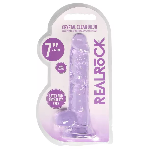 RealRock - realistlik läbipaistev dildo - lilla 17cm