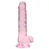 RealRock - realistlik dildopikendus - roosa läbipaistev 17cm