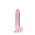 REALROCK - läbipaistev elutruu dildo - roosa (17 cm)