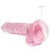 REALROCK - läbipaistev elutruu dildo - roosa (17 cm)