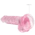 RealRock - realistlik dildopikendus - roosa läbipaistev 17cm