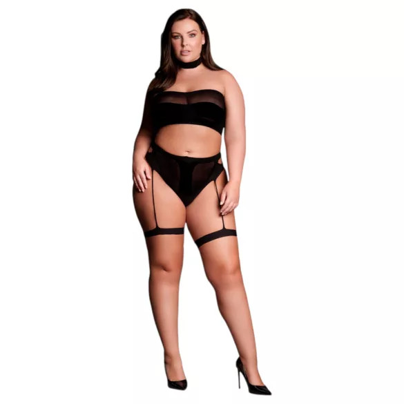 Le Désir Plus Size - pesukomplekt 3-osaline - must (XL-4XL)