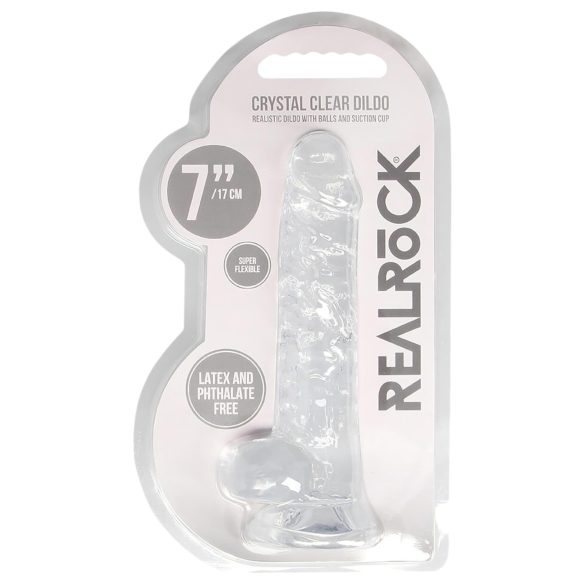 REALROCK – läbipaistev elutruu dildo – läbipaistev (17cm)