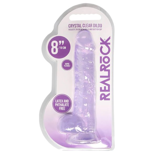 RealRock - realistlik läbipaistev dildo - lilla 19 cm