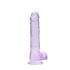 RealRock - realistlik läbipaistev dildo - lilla 19 cm