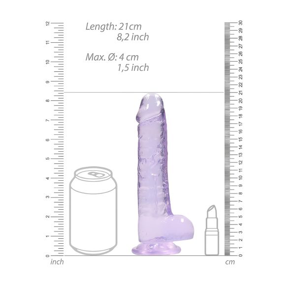 RealRock - realistlik läbipaistev dildo - lilla 19 cm