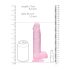 REALROCK - läbipaistev elutruu dildo - roosa (19 cm)
