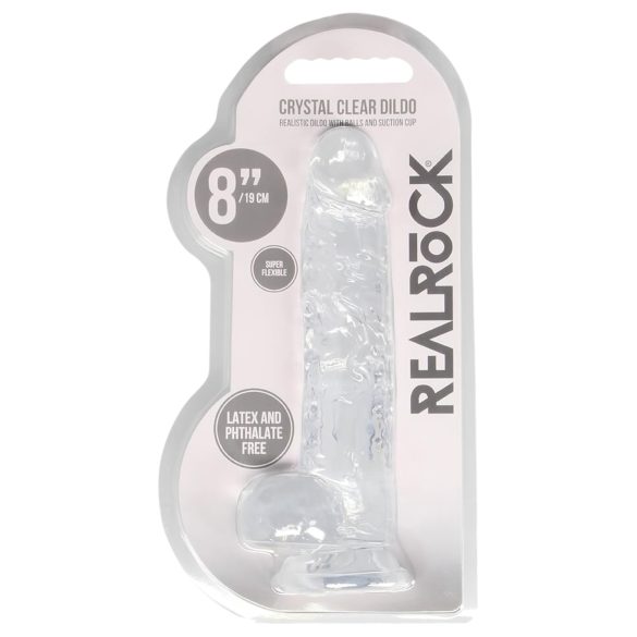 REALROCK - läbipaistev elutruu dildo - läbipaistev (19cm)