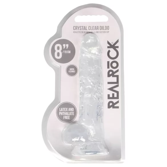 RealRock - realistlik dildos - läbipaistev 19 cm