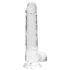 REALROCK - läbipaistev elutruu dildo - läbipaistev (19cm)