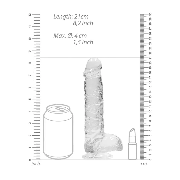 RealRock - realistlik dildos - läbipaistev 19 cm