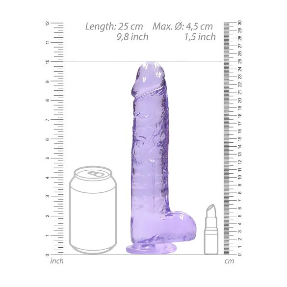 RealRock - realistlik läbipaistev dildo - lilla 22cm