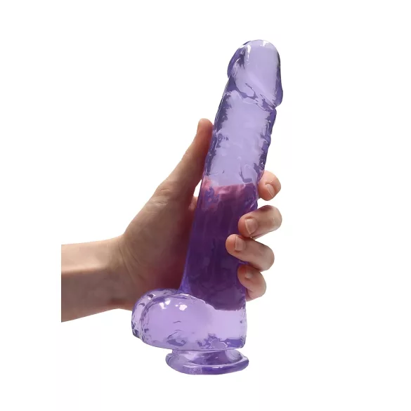 RealRock - realistlik läbipaistev dildo - lilla 22cm