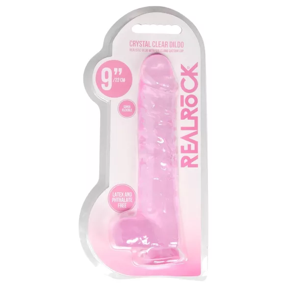 RealRock - realistlik läbipaistev dildo - roosa 22cm