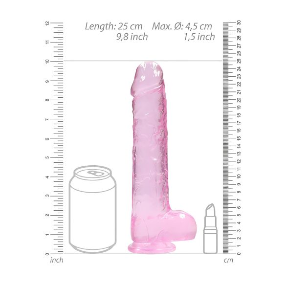 RealRock - realistlik läbipaistev dildo - roosa 22cm