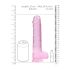 REALROCK - läbipaistev elutruu dildó - roosa (22 cm)